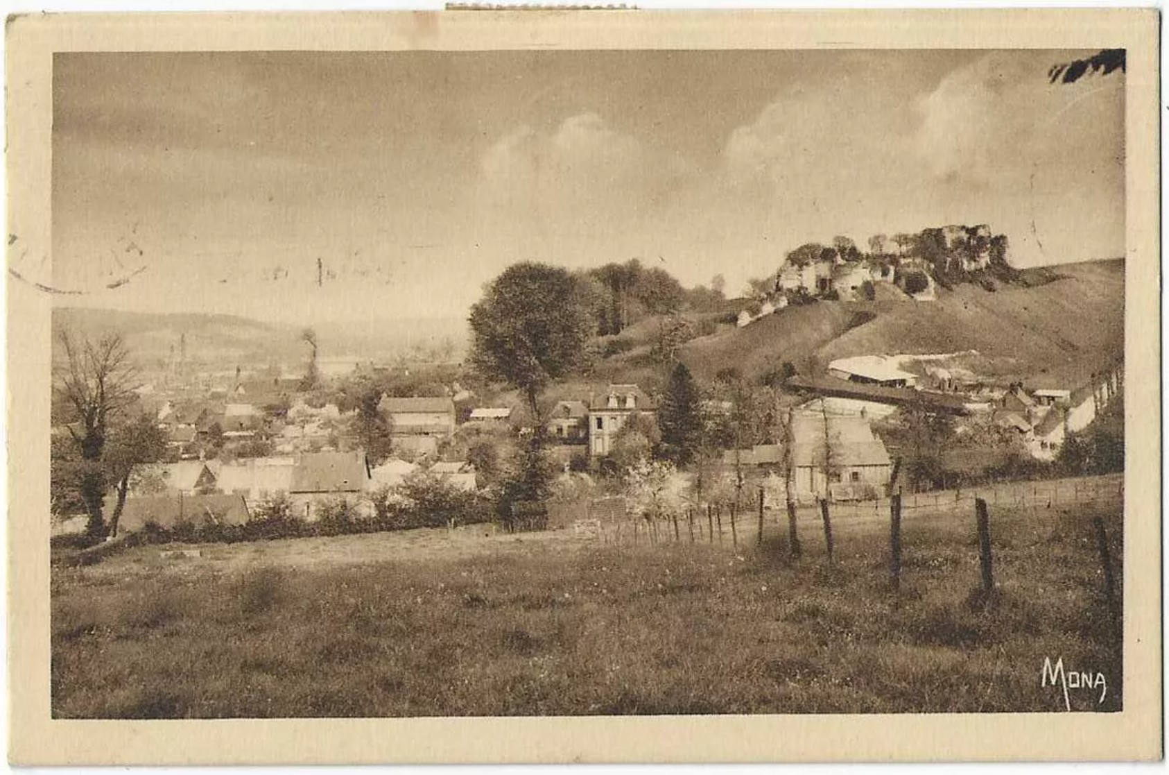 Lithographie Originale Ancienne ATHALIN (1784-1856) - Vue Du Château D'Arques-la-Bataille En Normandie Vers 1830